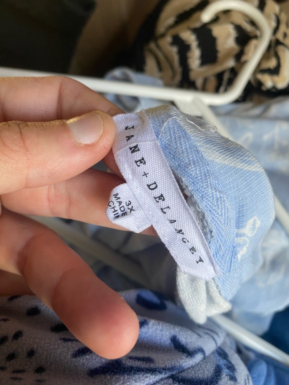Jane and Delancey Light Blue Floral Short Sleeve Tee - Picture 7 of 7